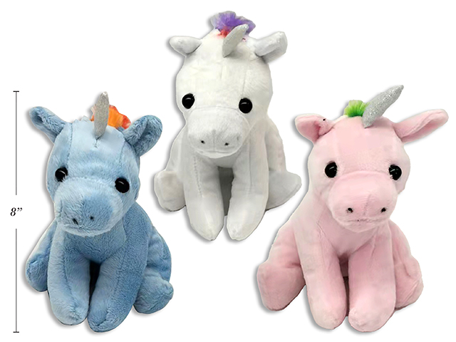 Easter Soft Plush Unicorn - 8" ~ 3 assorted colors-0