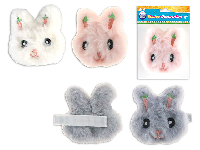 Easter Embroidered Plush Bunny Hair Clips ~ 2-3/8" x 2.25"-0