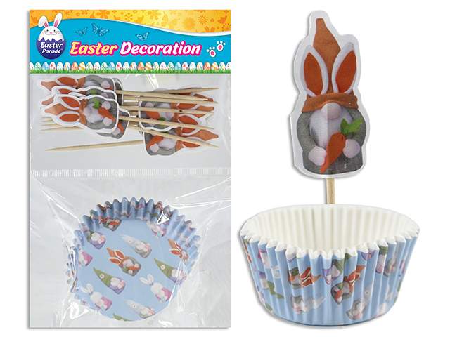 Easter Gnome Baking Cups with Picks - 2" ~ 24 pieces-0