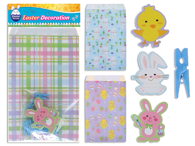 Easter Paper Treat Bags with Gift Tags & Mini Clothespins - 7.25" x 4.5" ~ 12 per pack-0