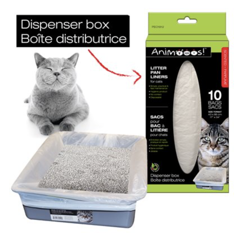 Animoos Biodegrable Cat Litter Liner ~ 10 per Dispenser Box-0