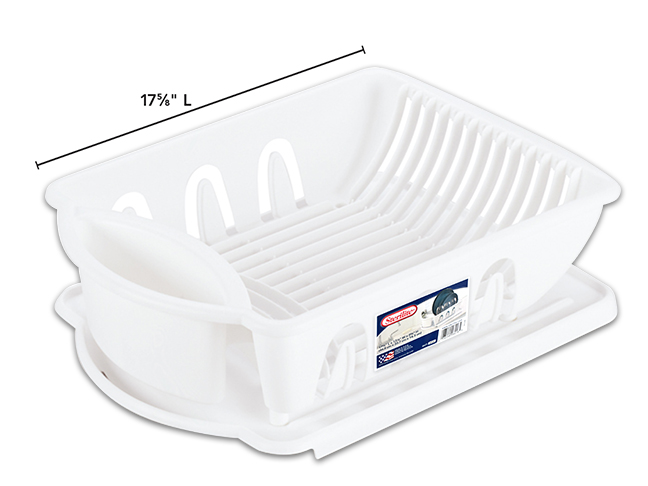Sterilite Dish Drying Rack, Medium - White ~ 2 piece set-0