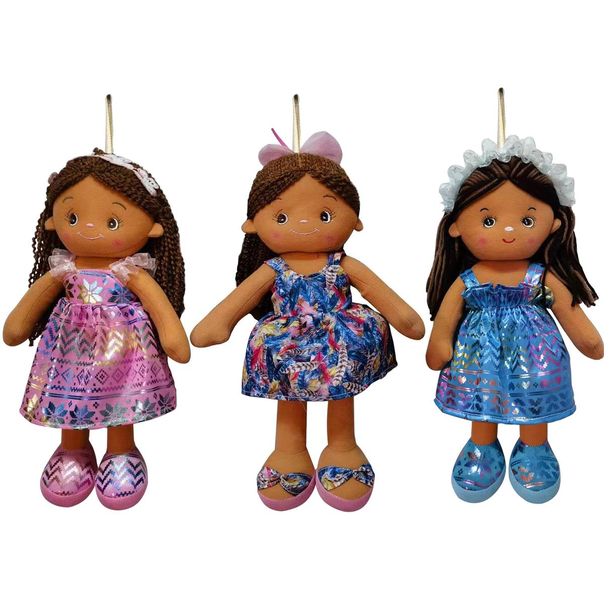 15" Dark Skinned Soft Doll ~ 3 assorted-0