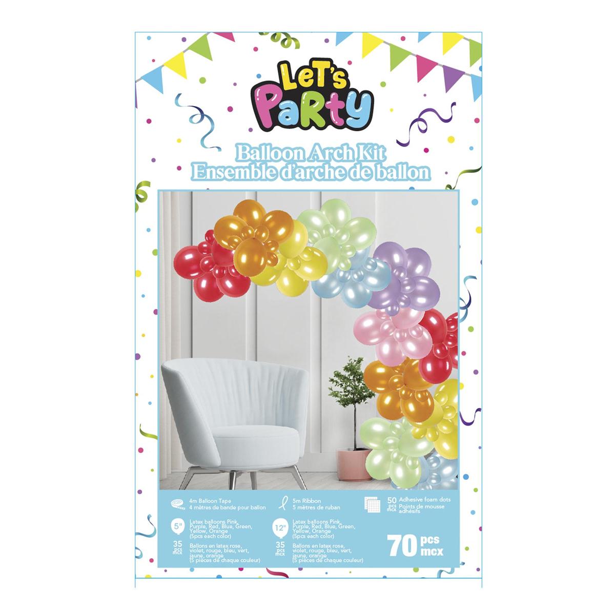 Let's Party Rainbow Balloon Arch Kit ~ 70 pieces-0