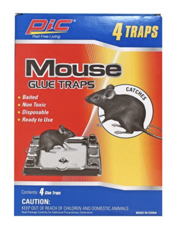 PIC Baited Mouse Glue Traps ~ 4 per pack-0