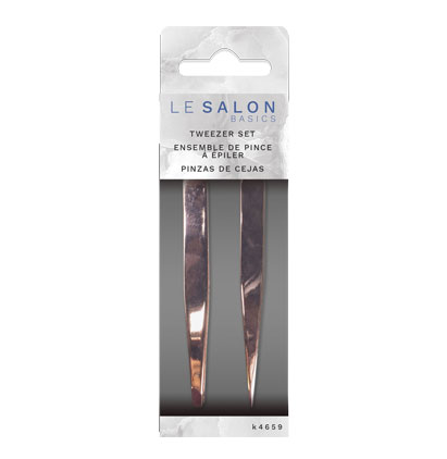 Le Salon Rose Gold Tweezer Set of 2-0