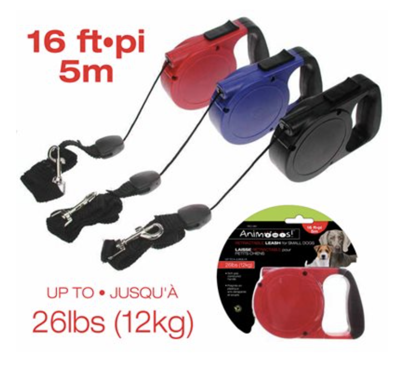 Animoos Retractable Leash for Medium Dogs up to 26lb ~ 16' long-0