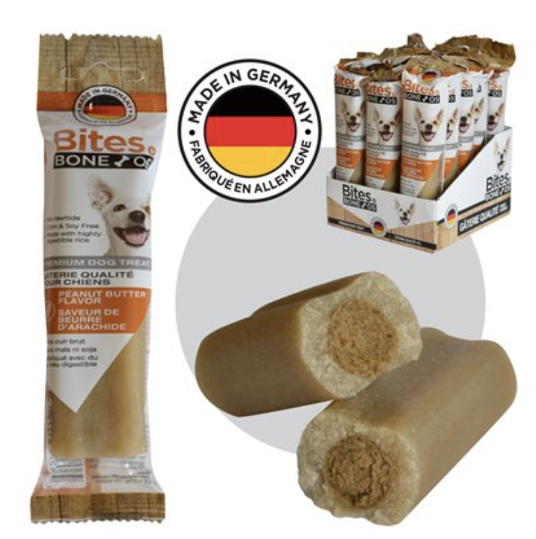 Bites Bone Premium Dog Treat, 80gram ~ Peanut Butter Flavor-0
