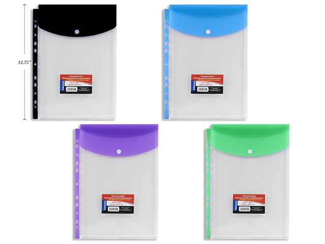 Selectum Binder Plastic Sheet Holder with Button ~ 12.5" x 9.2"-0