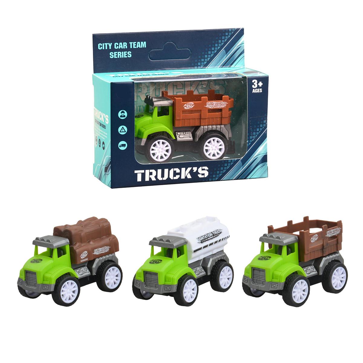 Pull Back Action Farm Trucks-0
