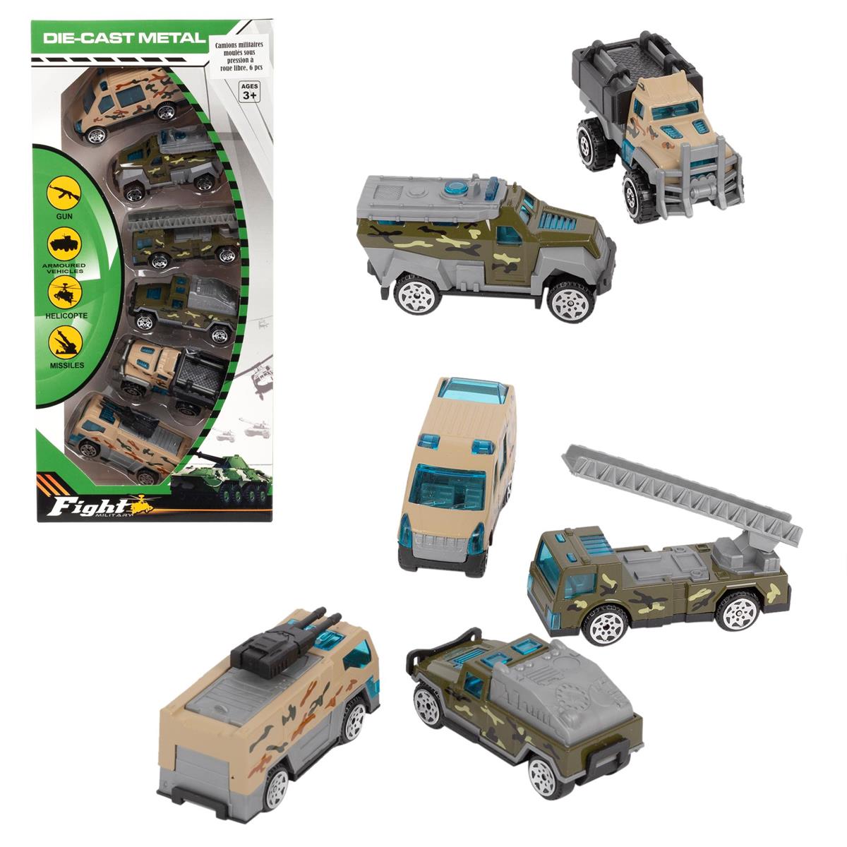 Free Wheel Diecast Military Trucks ~ 6 per pack-0