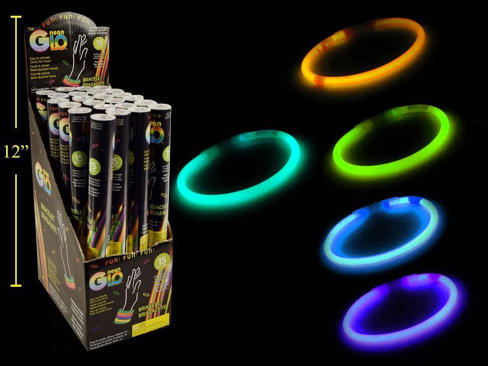 Neon Glo 8" Bracelet/Tube - 5 Colors per tube ~ 15 per pack-0