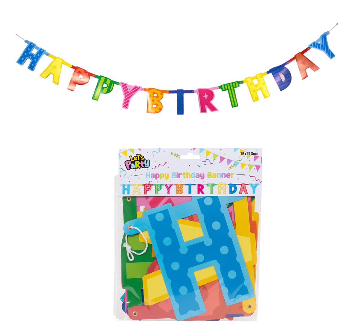 Let's Party "Happy Birthday" Banner ~ 6" x 7' long-0