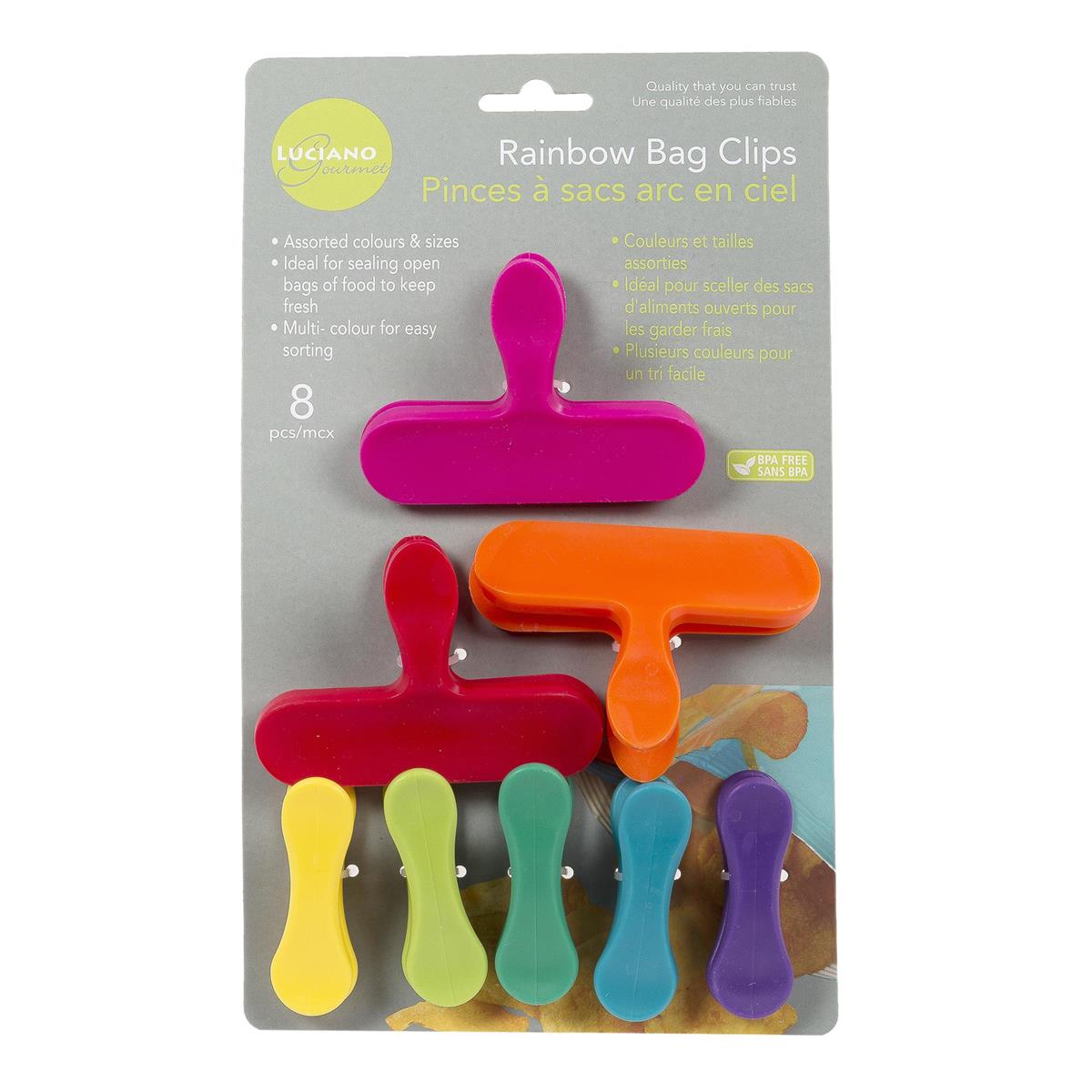 Luciano Rainbow Bag Clips ~ 8 per pack-0