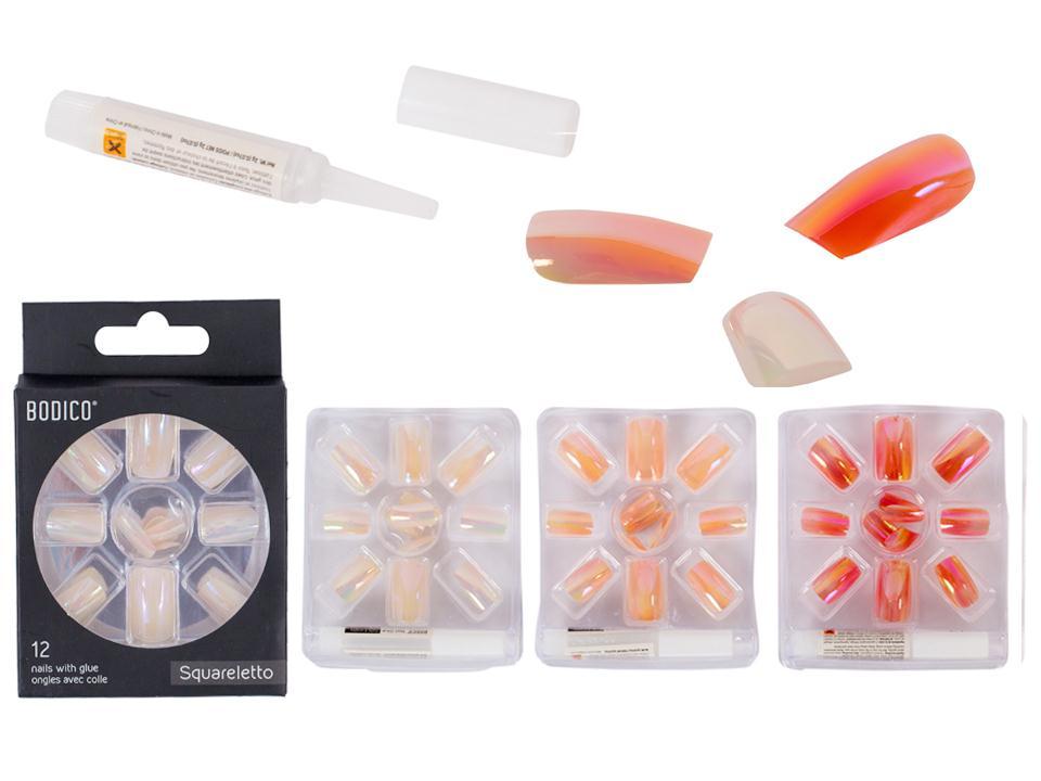 Bodico Iridescent Nails with 2gr Glue ~ 12 pieces-0