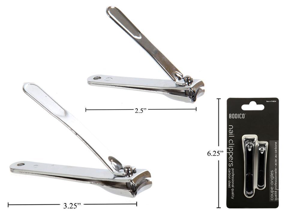 Bodico Carbon Steel Chrome Nail Clippers ~ 2 per pack-0