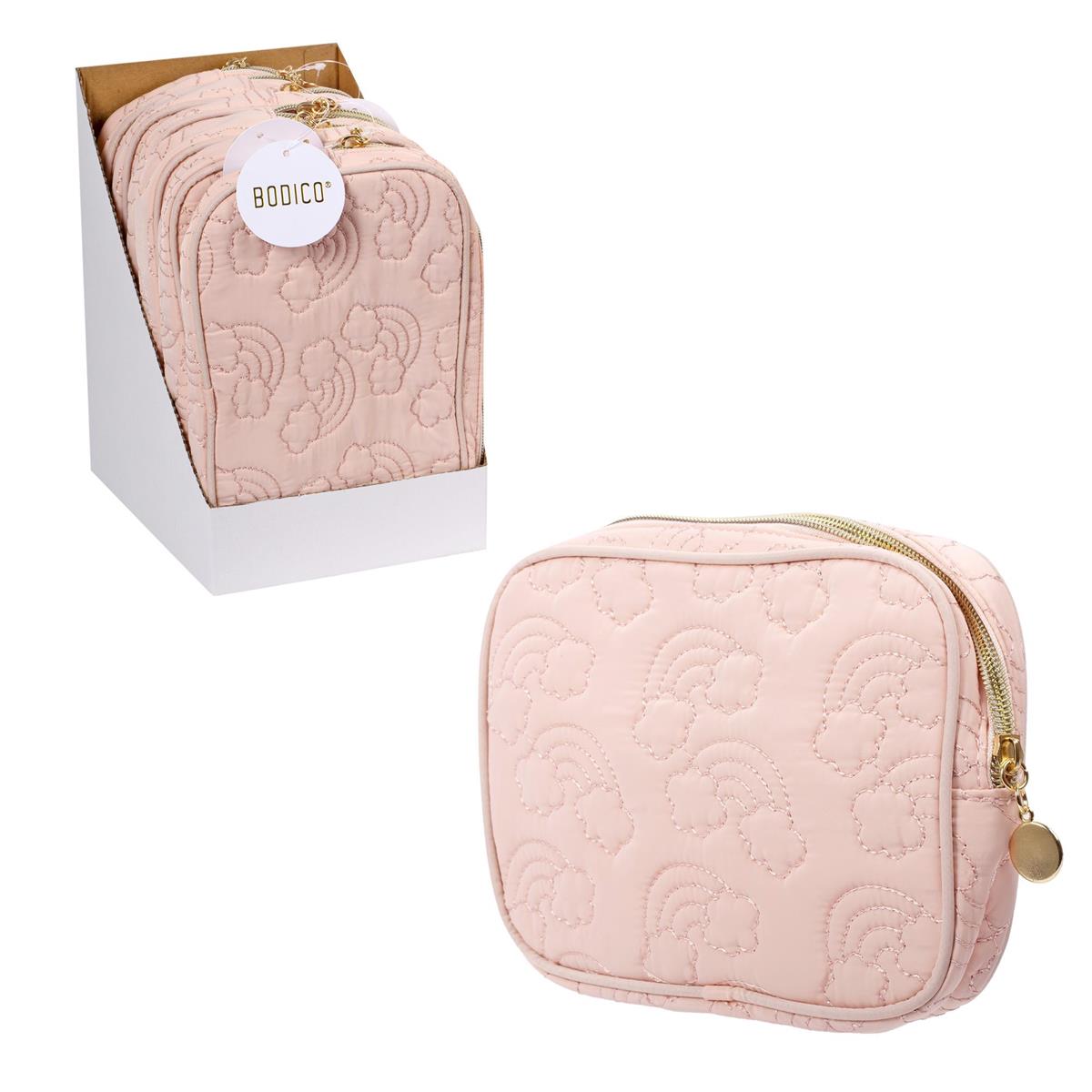 Bodico Pink Cosmetic Bag ~ 9" x 5" x 1.5"-0