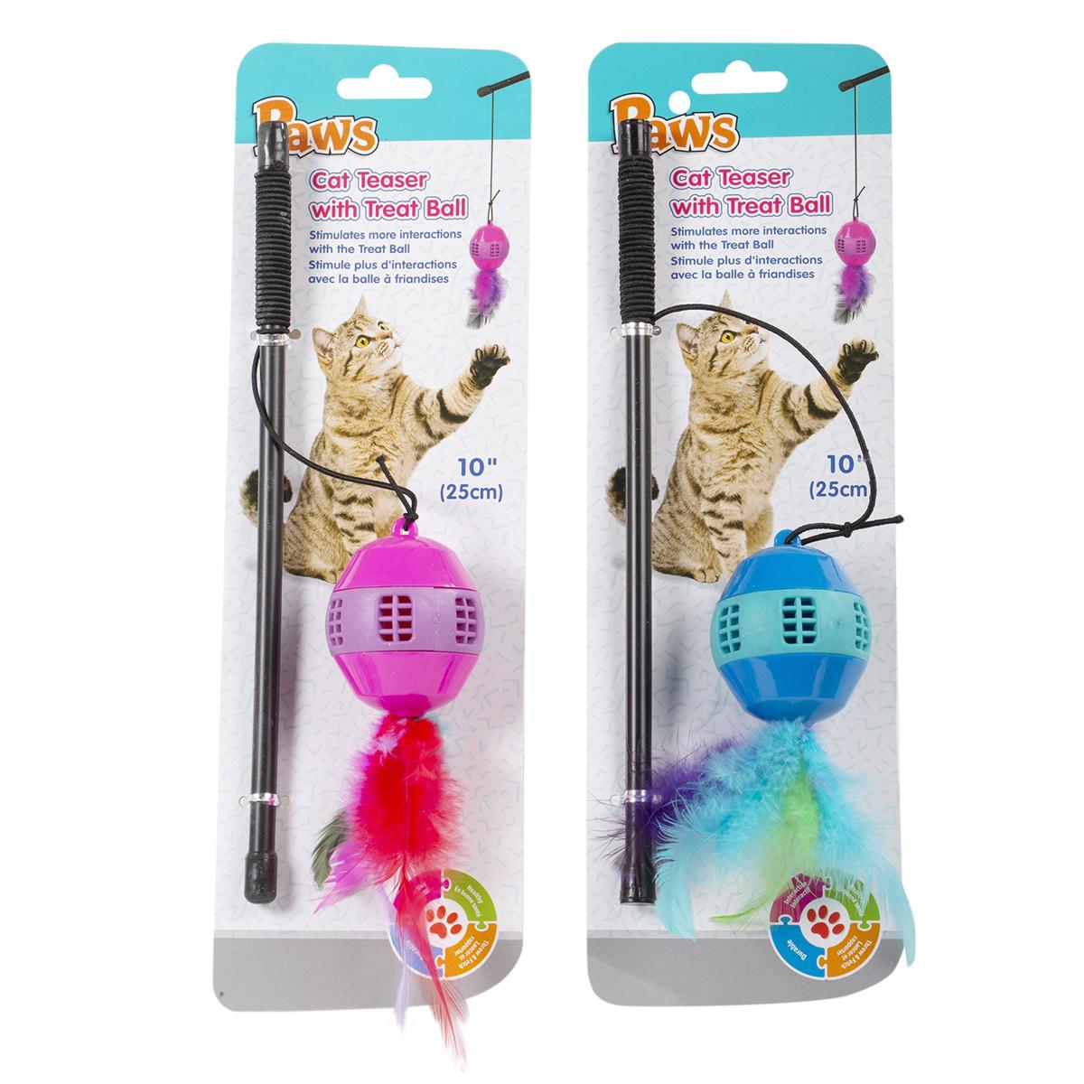 PAWS Cat Teaser with Treat Ball 10"-0