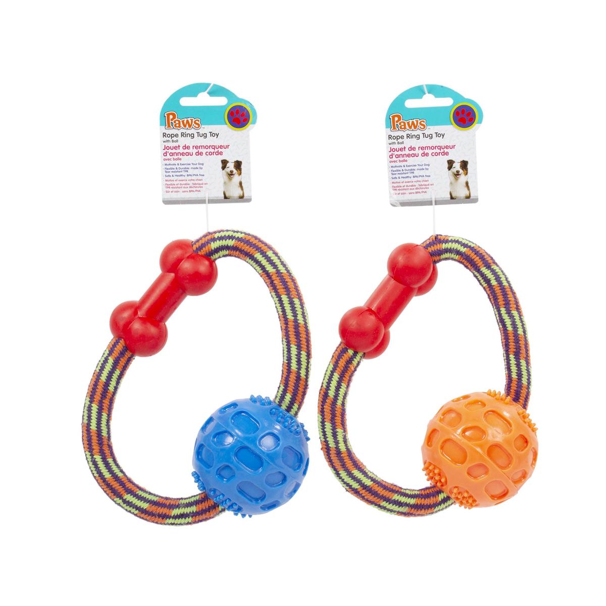PAWS Rope Ring Tug Toy with Ball-0