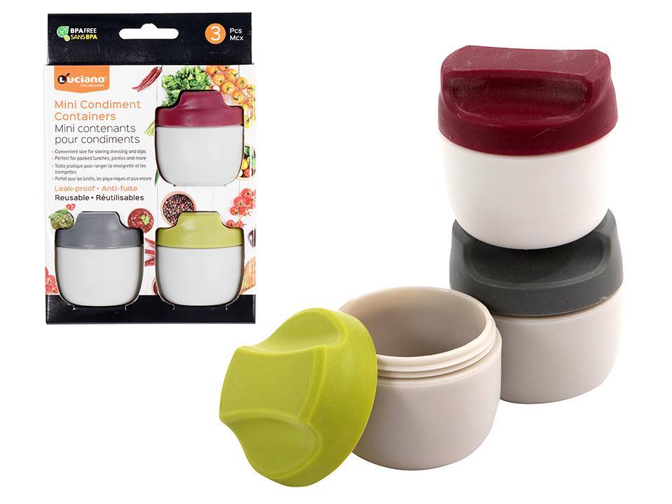 Luciano Mini Condiments Containers ~ 3 per pack-0