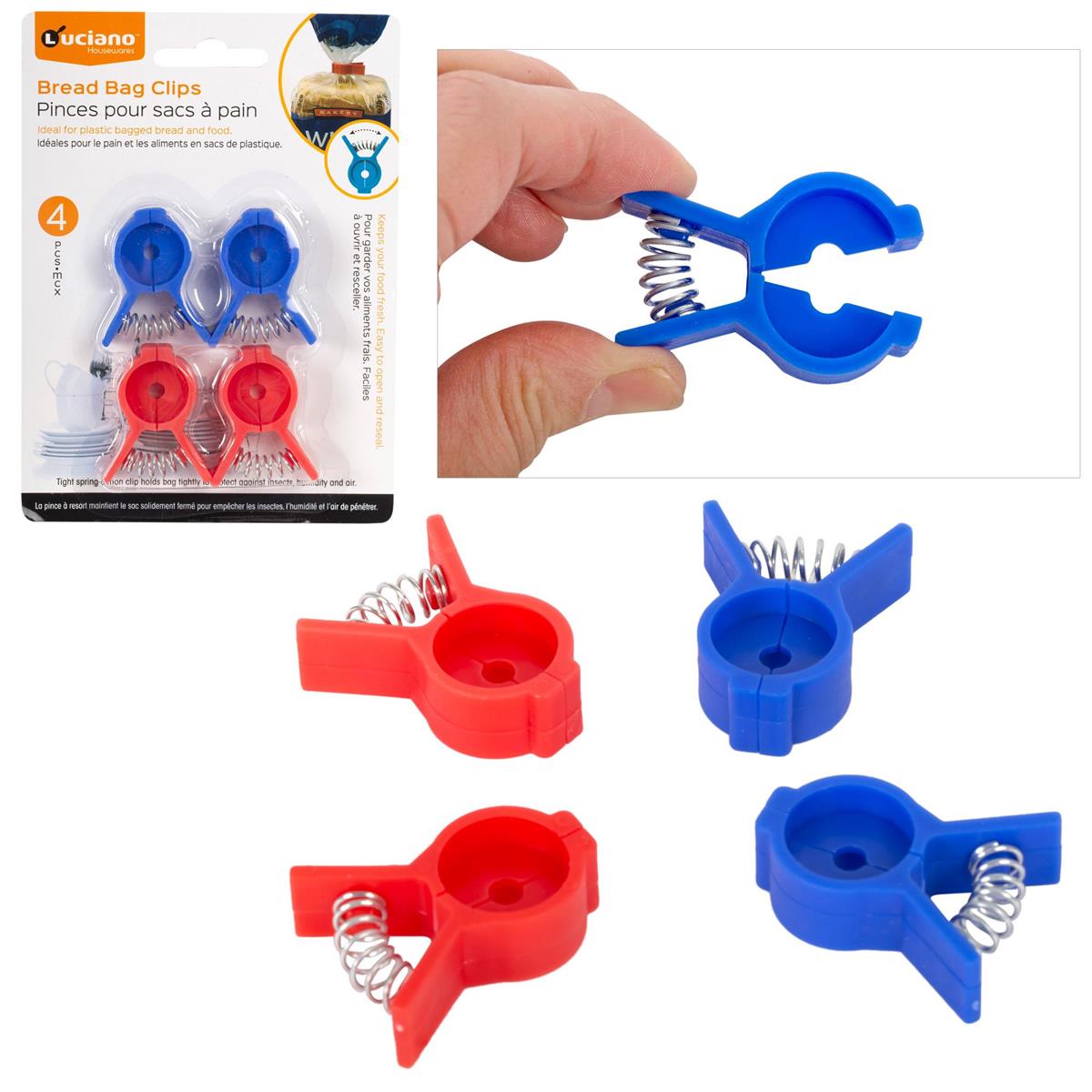 Luciano Bread Bag Clips ~ 4 per pack-0