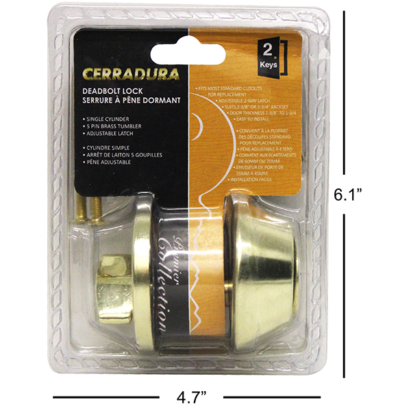 Cerradura Deadbolt Lock ~ Brass-0