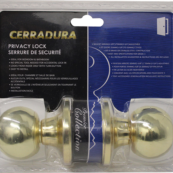 Cerradura Knob Privacy Lock ~ Brass-0