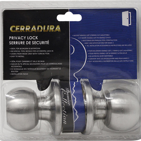 Cerradura Knob Privacy Lock ~ Satin-0