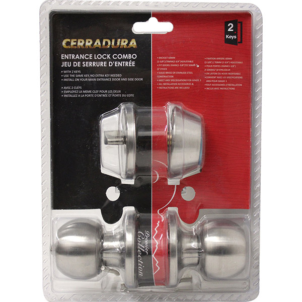 Cerradura Knob Entrance Lock Combo with Deadbolt ~ Satin-0
