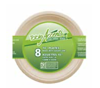 Table Accents Compostable Plates - Durable & Reliable - 10" ~ 8 per pack-0
