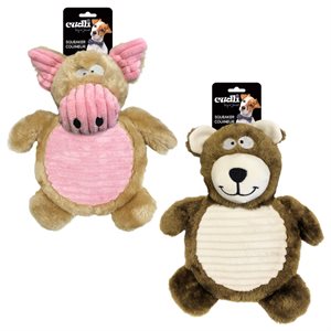 Cudli Large Squeaker Bear / Pig Plush Dog Toy ~ 12"-0