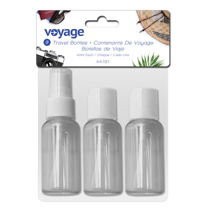 Voyage Plastic Travel Bottles - 40ml ~ 3 per pack-0