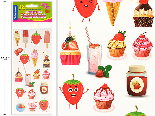 Selectum Scented Strawberries Stickers ~ 36 pieces-0
