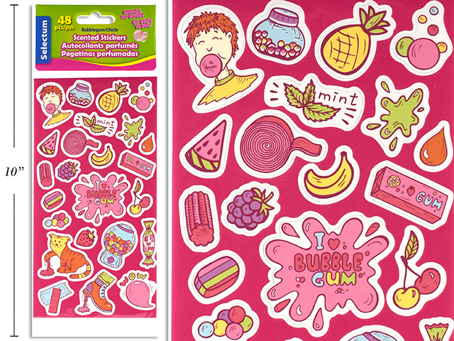 Selectum Scented Bubble Gum Stickers ~ 48 pieces-0