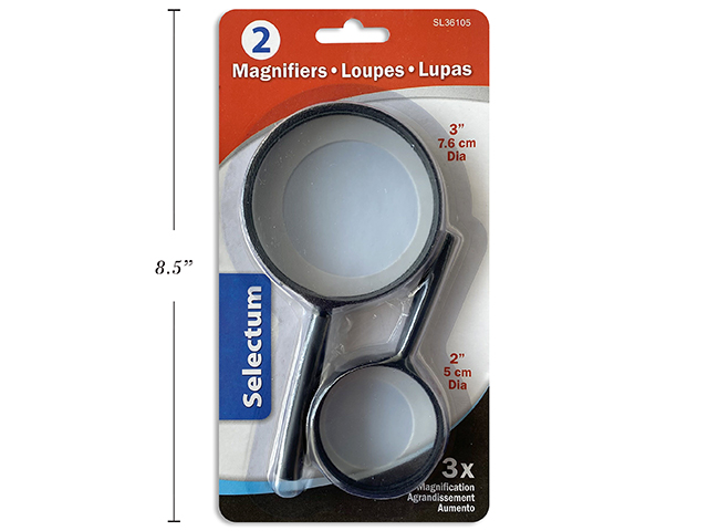 Selectum Magnifying Glass set of 2 - X3 Magnification ~ 3" & 2"-0