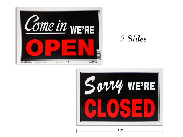 Plastic Sign 8" x 10" ~ OPEN / CLOSED-0