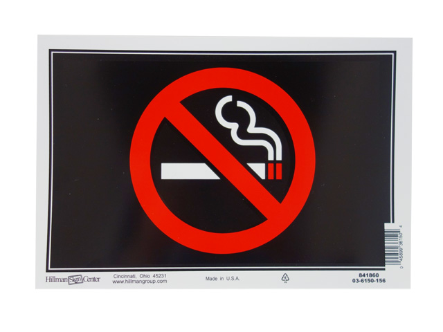 Plastic Sign 8" x 10" ~ NO SMOKING SYMBOL-0