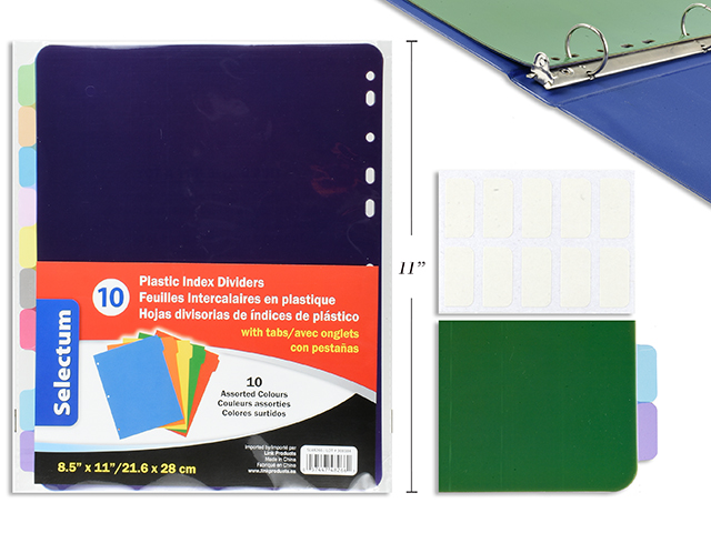 Selectum Poly Index Dividers with Tabs ~ 10 per pack-0