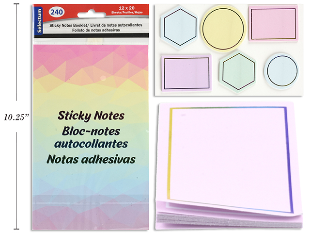 Selectum Assorted Shape Booklet Sticky Notes ~ 240 sheets per pack-0