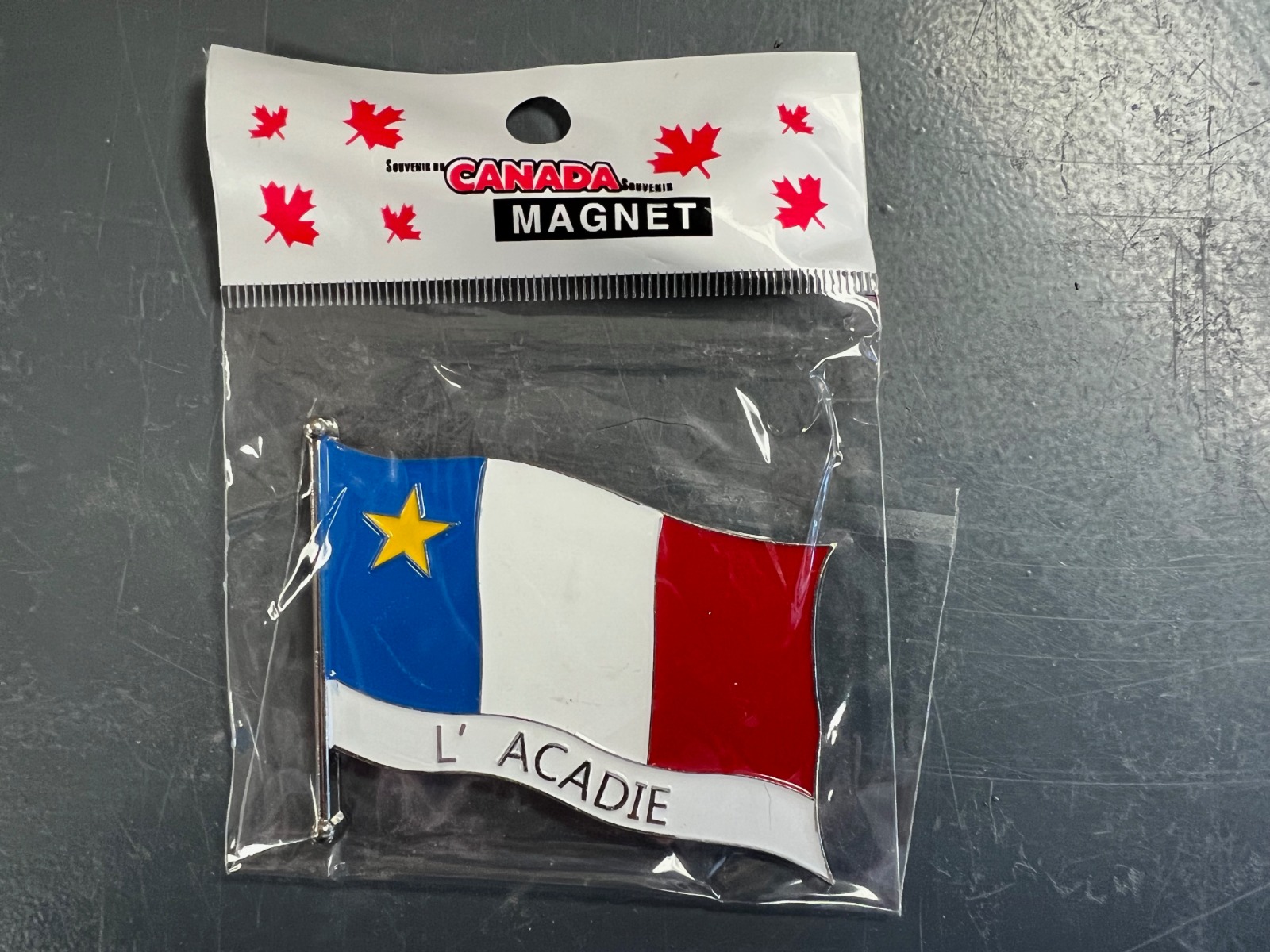 L'Acadie Wavy Flag Magnet-0