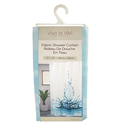 Fabric Shower Curtain - 72" x 72" ~ Water-0