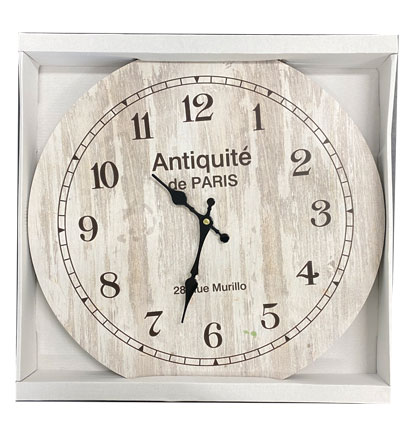 HomeAide MDF Antiquite de Paris Wall Clock ~ 15.5" Round-0