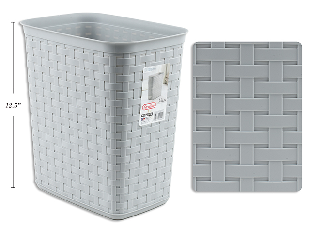 Sterilite Plastic Weave Wastebasket - Grey ~ 13 Litre-0