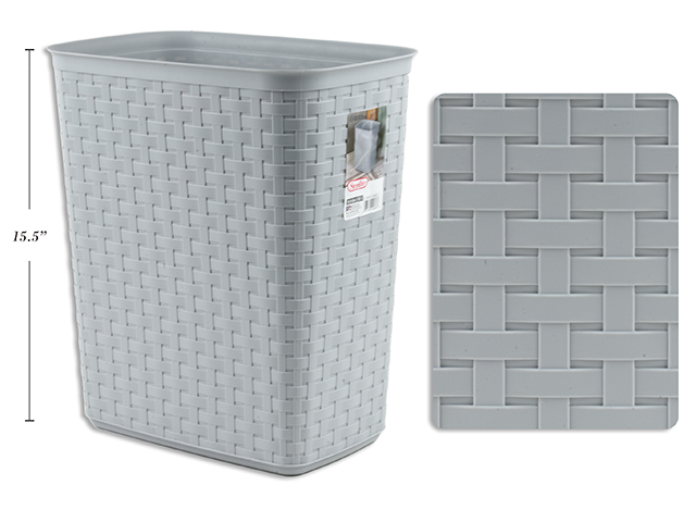 Sterilite Plastic Weave Wastebasket - Grey ~ 22 Litre-0