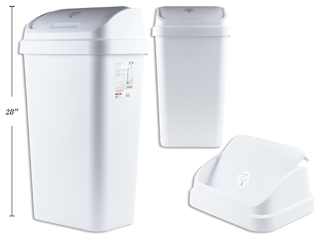 Sterilite Swing Top Plastic Wastebasket - White ~ 49 Litre-0