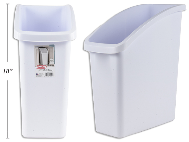 Sterilite Plastic Undersink Wastebasket - White ~ 13" (L) x 18" (W) x 5.75" (H)-0