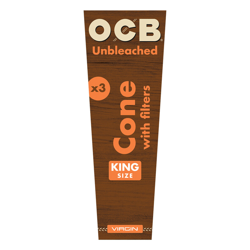 OCB Unbleached Cones with Filter - King Size - 3/pack ~ 32 pack/display-0