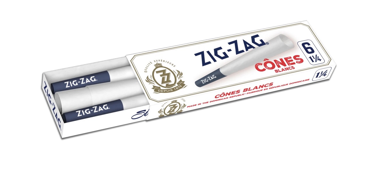 Zig Zag White Cones - 1-1/4 - 6 per pack ~ 24 packs/display-0