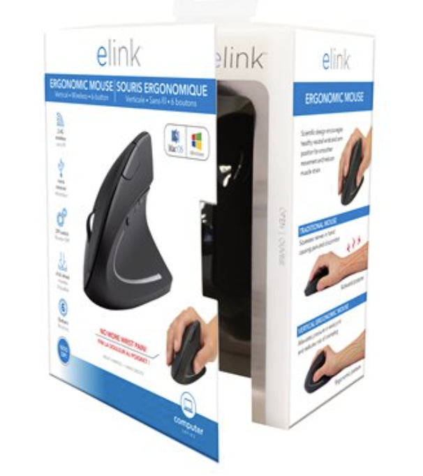 eLink Wireless Vertical Ergonomic 6 Button Mouse with Adjustable DPI ~ 2.4GHz-0