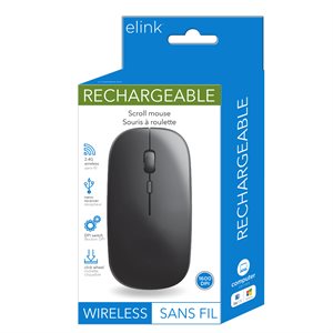 eLink Rechargeable Wireless Mouse - Black ~ 2.4GHz-0